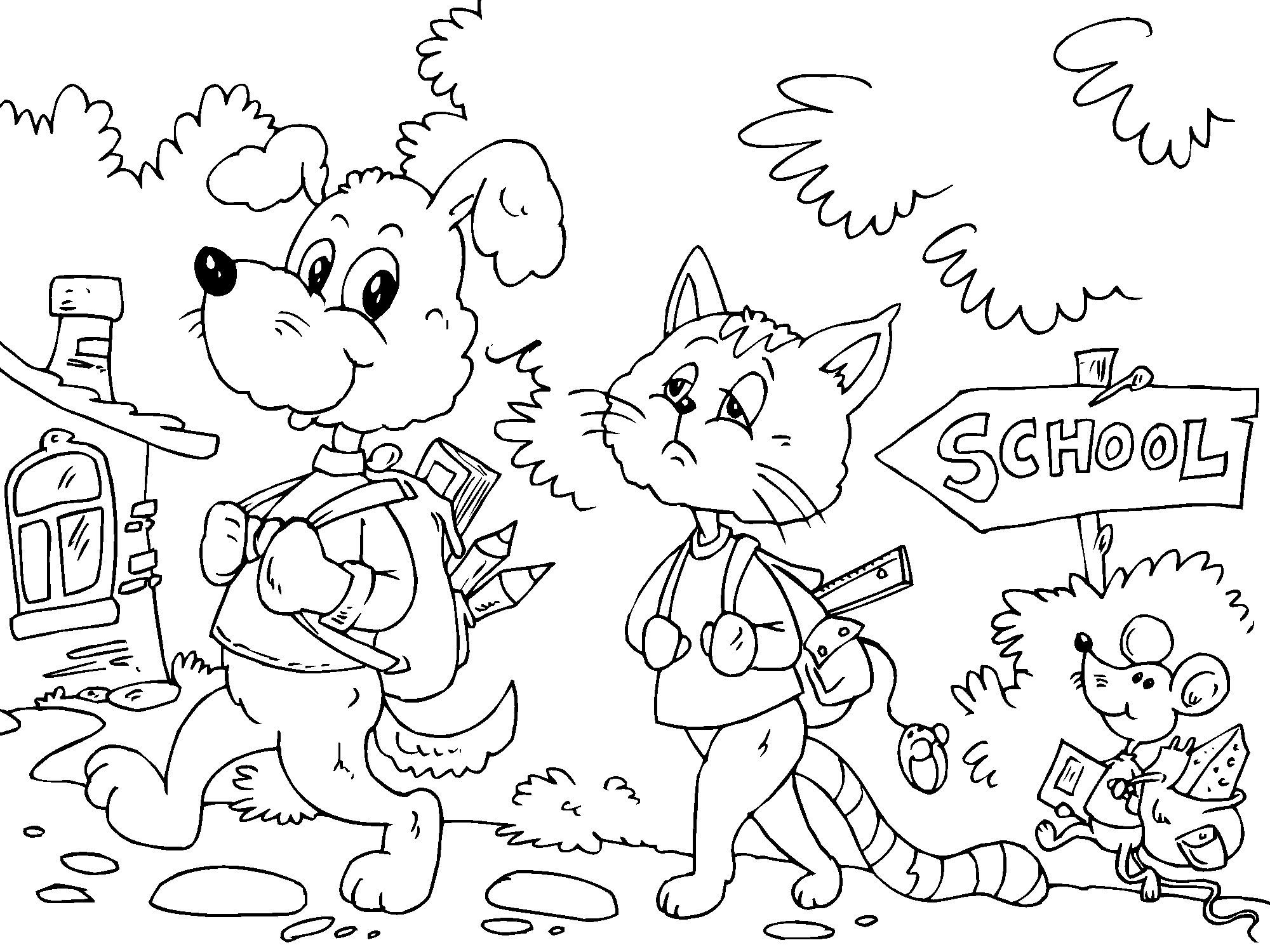 en route pour lA©cole Coloriage en route pour lA©cole