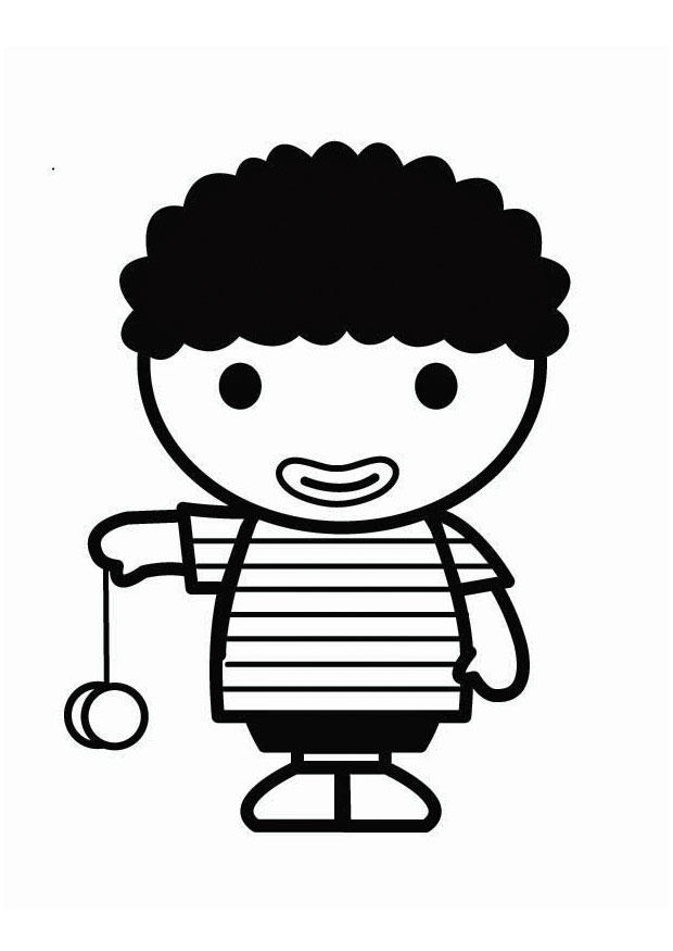 enfant avec yoyo Coloriage enfant avec yoyo