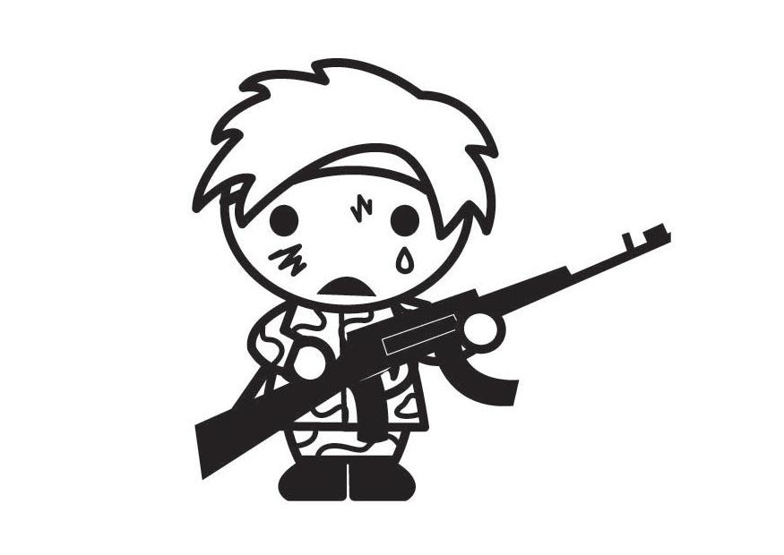 enfant soldat Coloriage enfant soldat