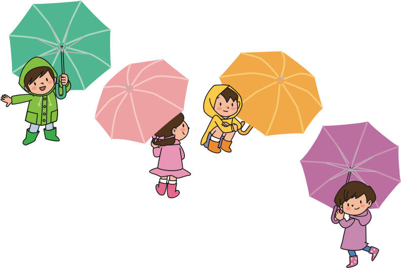 enfants avec parapluies Image enfants avec parapluies