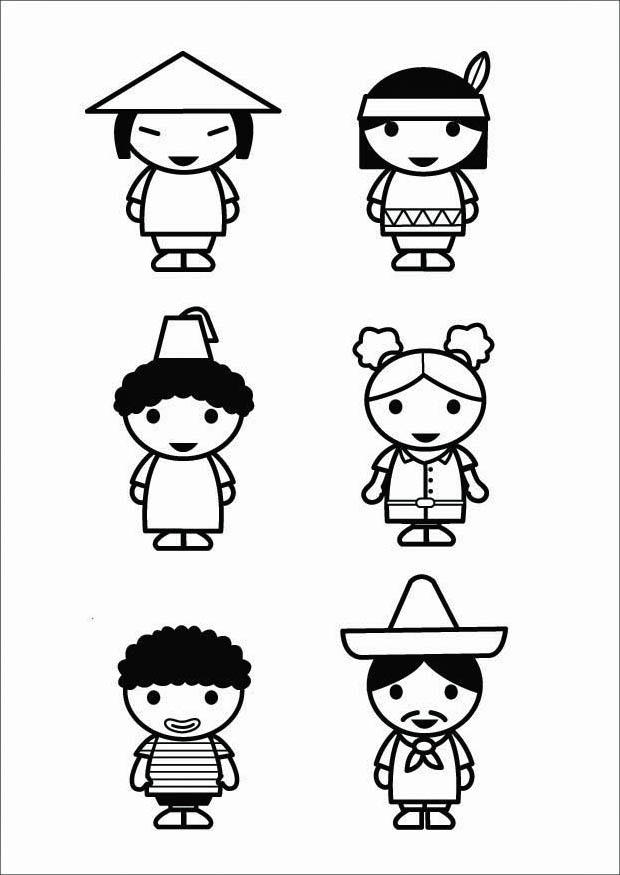 enfants, cultures Coloriage enfants, cultures