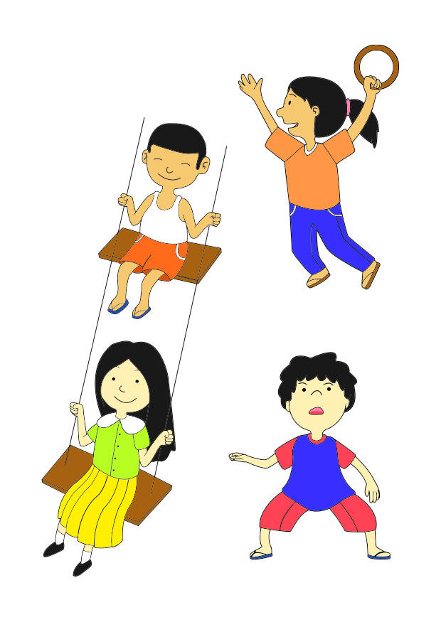 enfants jouant Coloriage enfants jouant