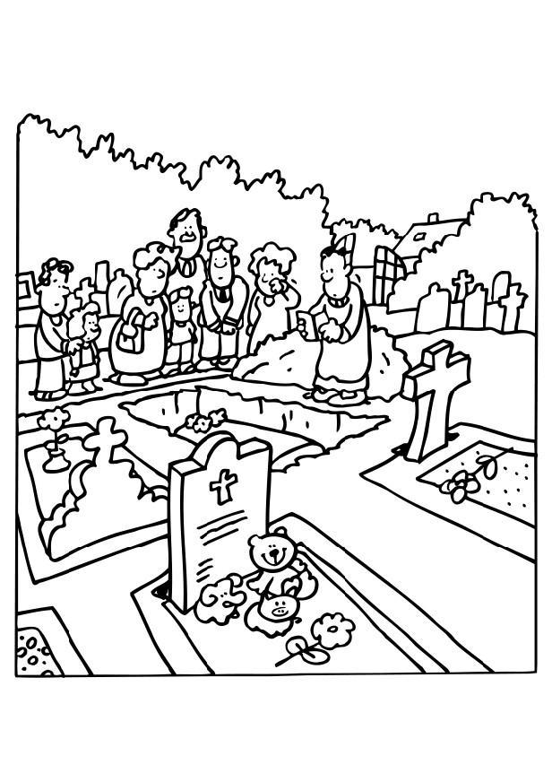 enterrement Coloriage enterrement