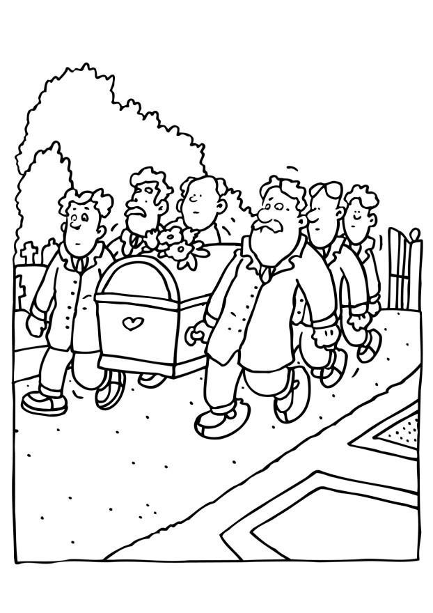 enterrement - cercueil Coloriage enterrement - cercueil