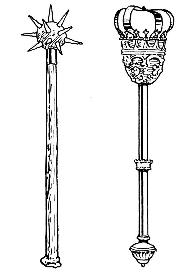 A©pA©e et sceptre Coloriage A©pA©e et sceptre