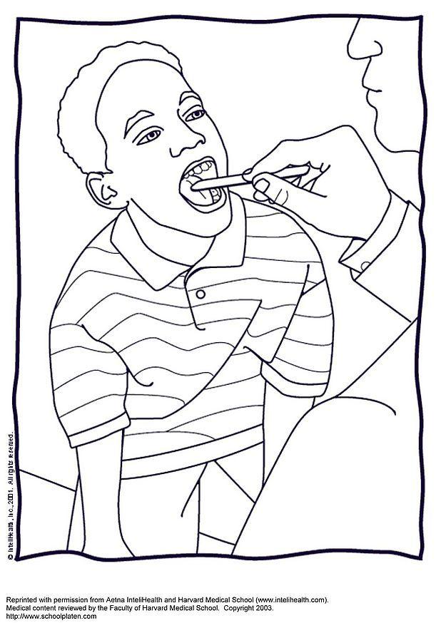 examen de la gorge Coloriage examen de la gorge