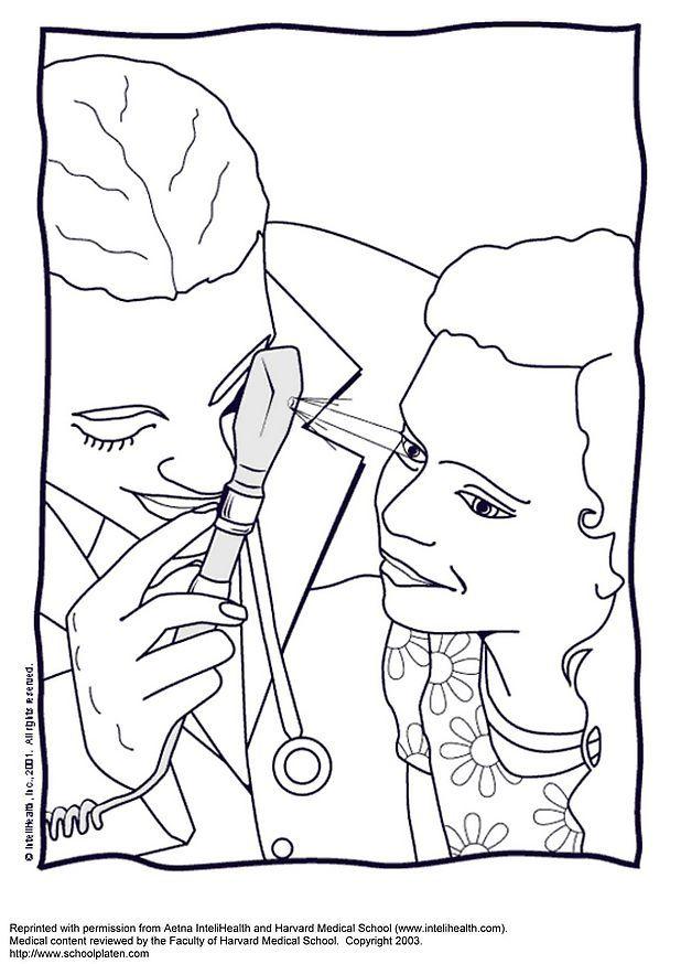 examen de la vue Coloriage examen de la vue
