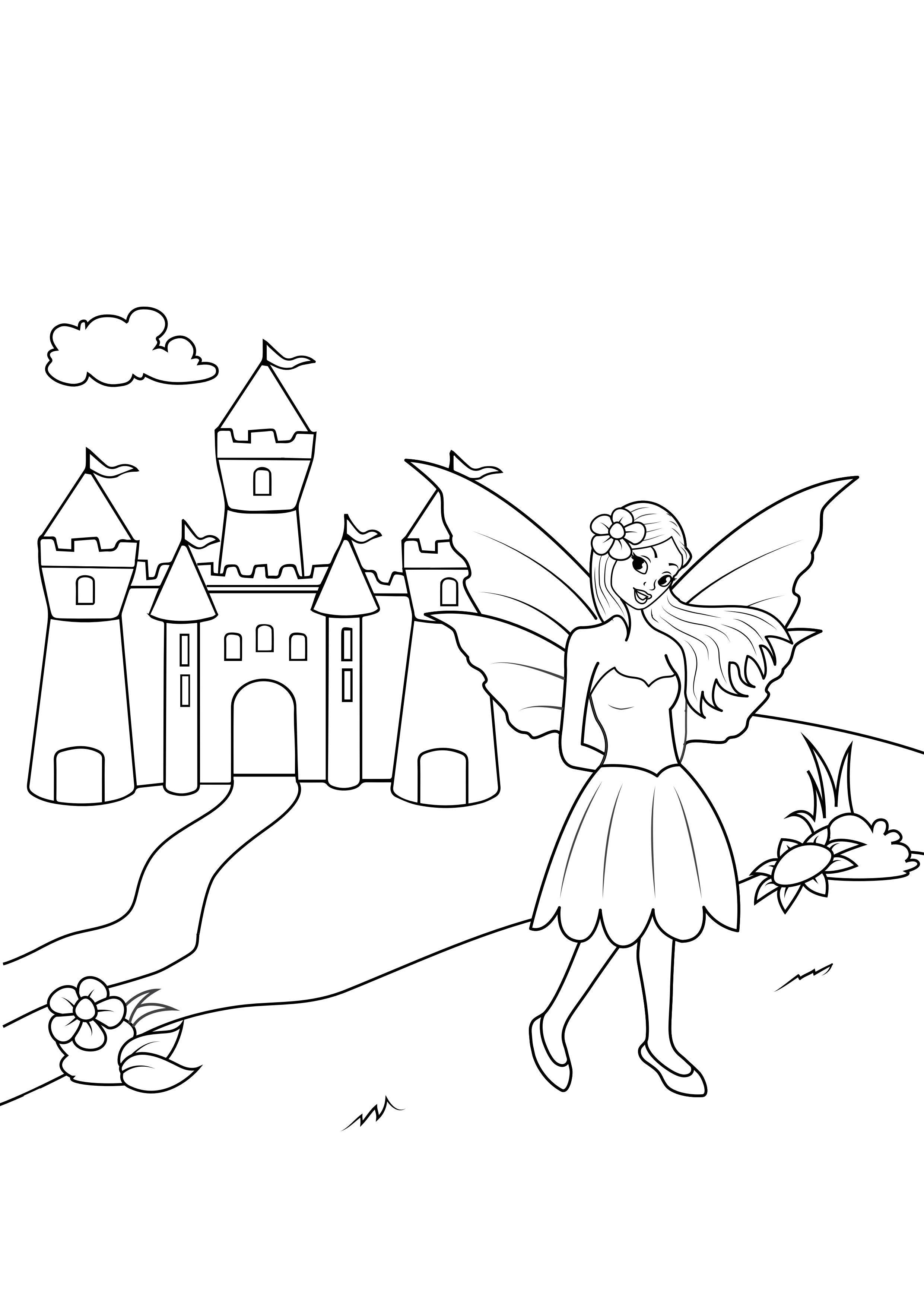 fA©e au chA¢teau Coloriage fA©e au chA¢teau