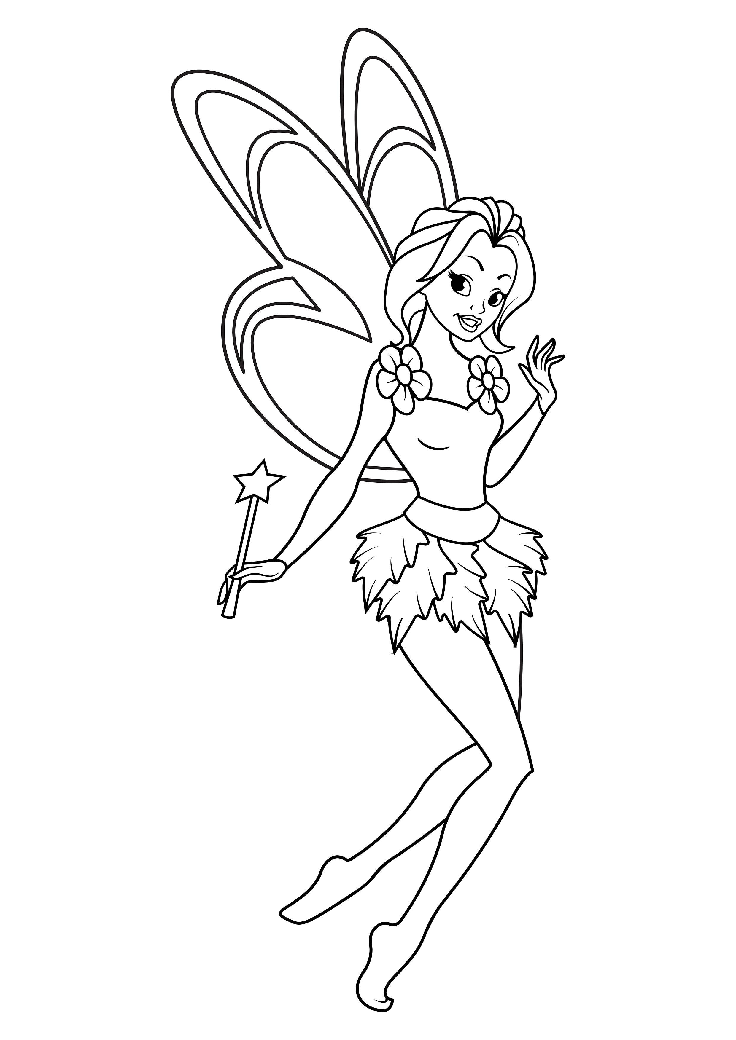 fA©e avec baguette magique Coloriage fA©e avec baguette magique