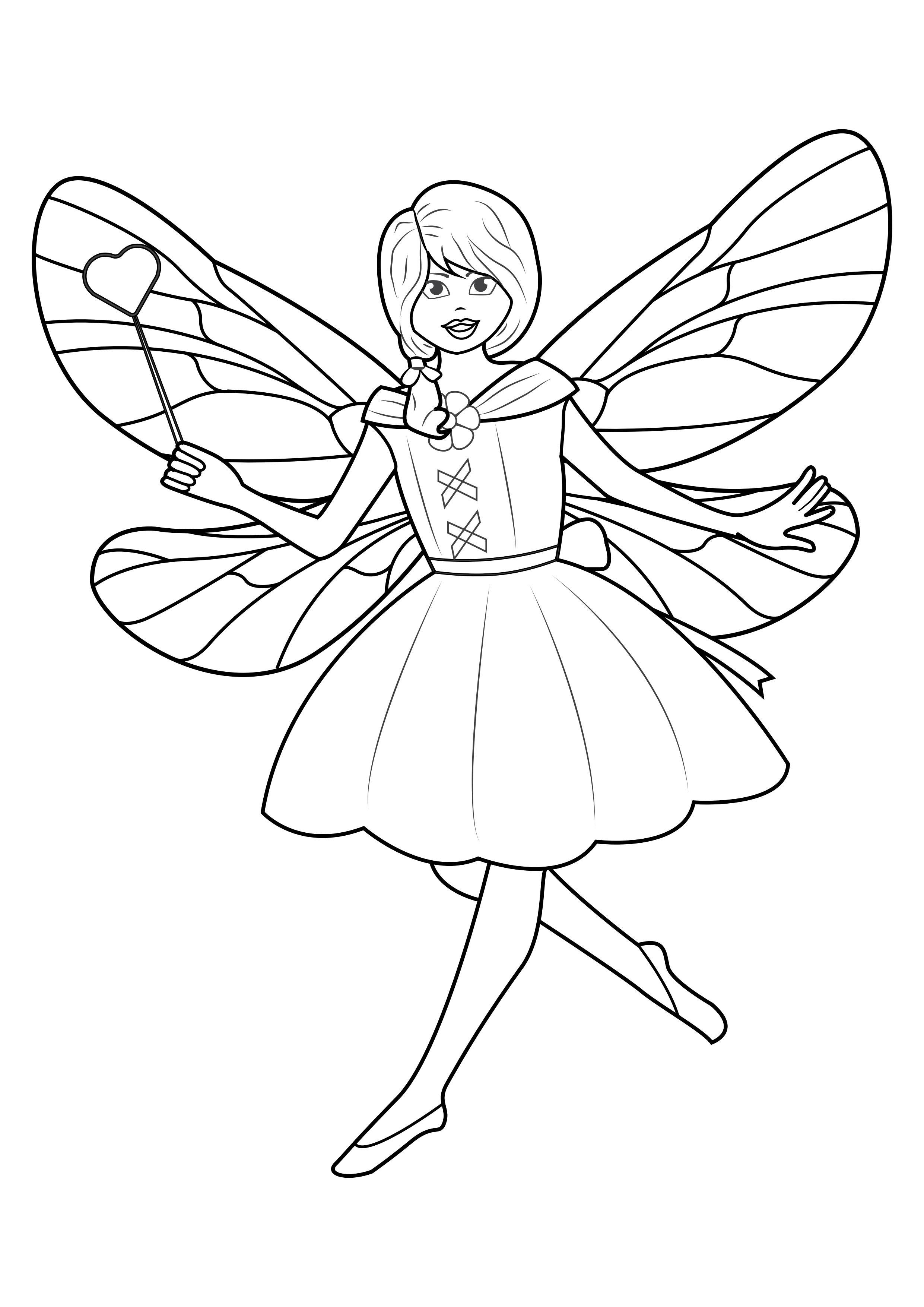 fA©e avec baguette magique Coloriage fA©e avec baguette magique