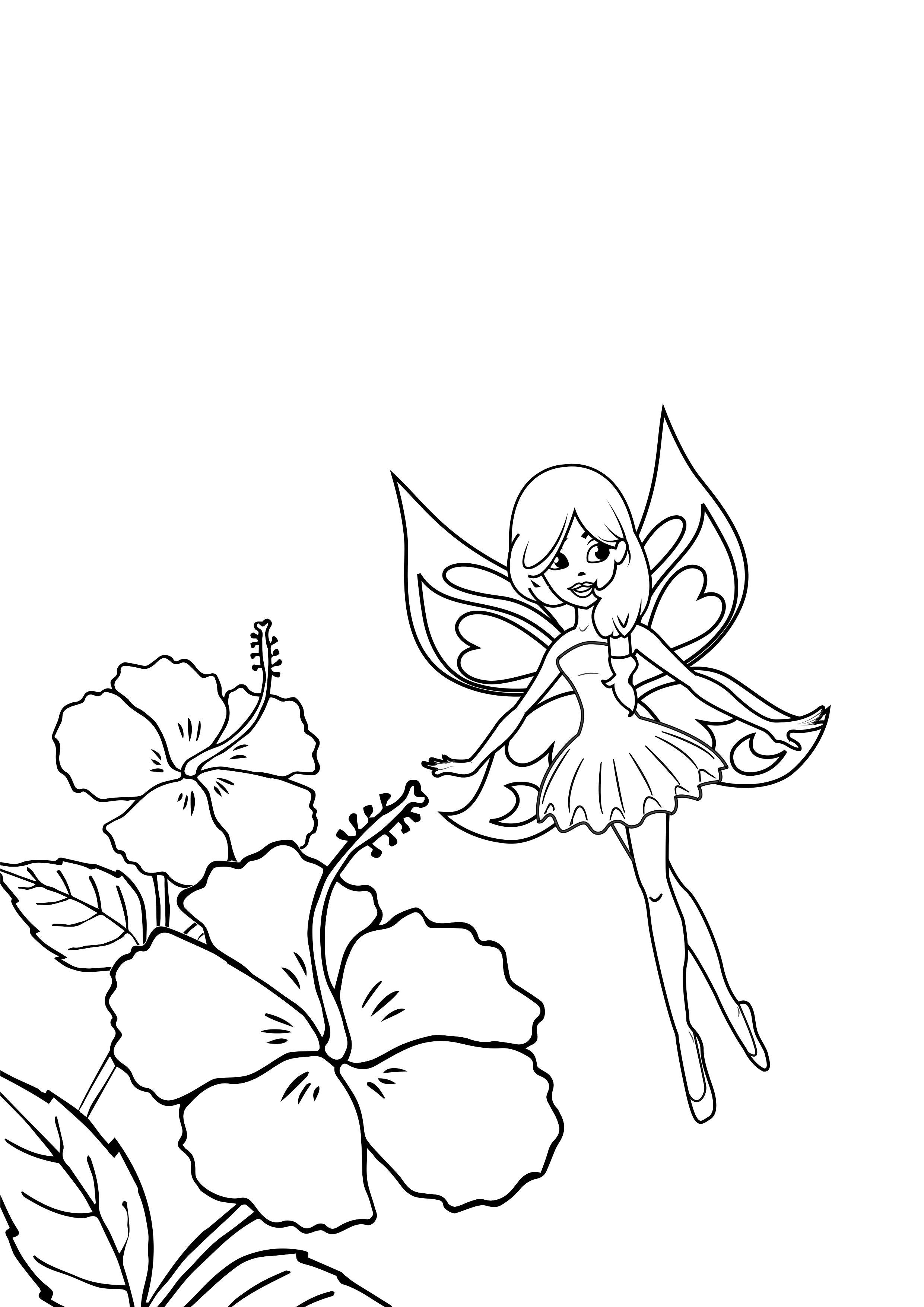 fA©e avec des fleurs Coloriage fA©e avec des fleurs