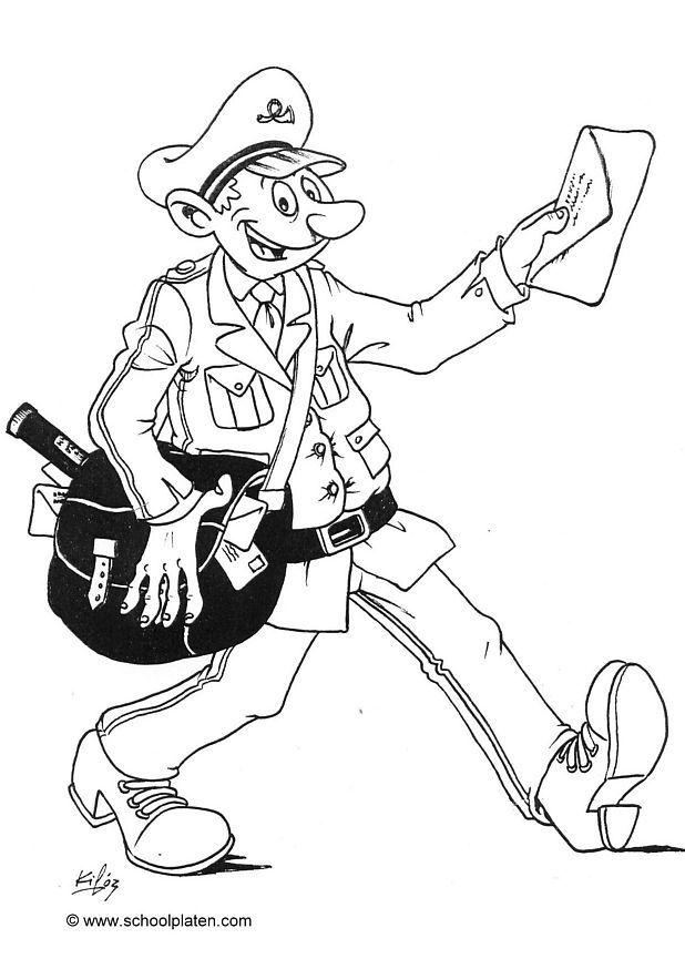 facteur Coloriage facteur