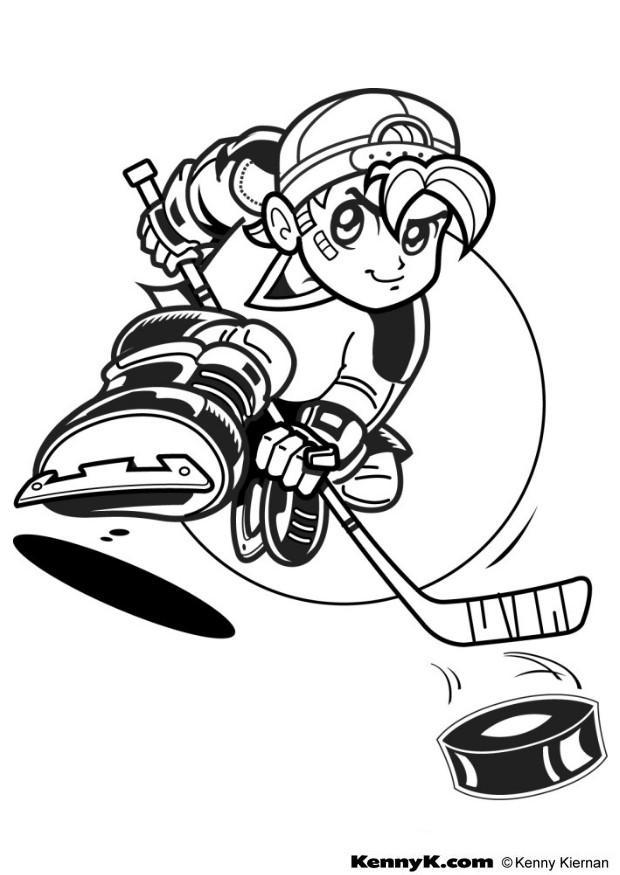 faire du hockey Coloriage faire du hockey