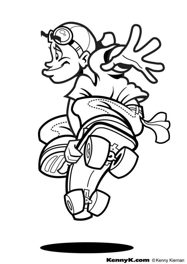 faire du skate board Coloriage faire du skate board