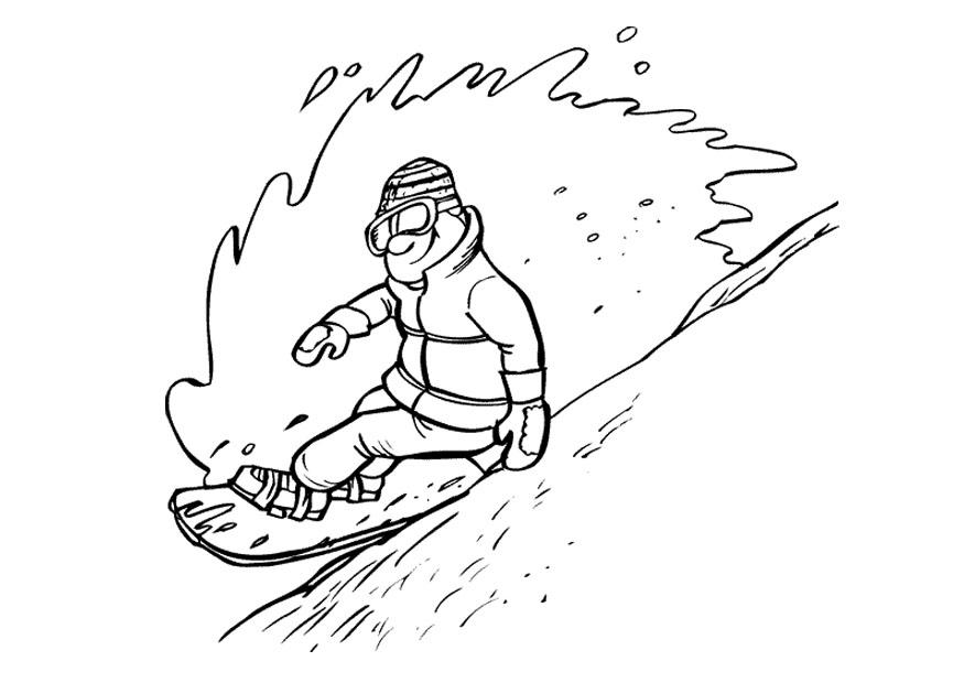 faire du snowboard Coloriage faire du snowboard