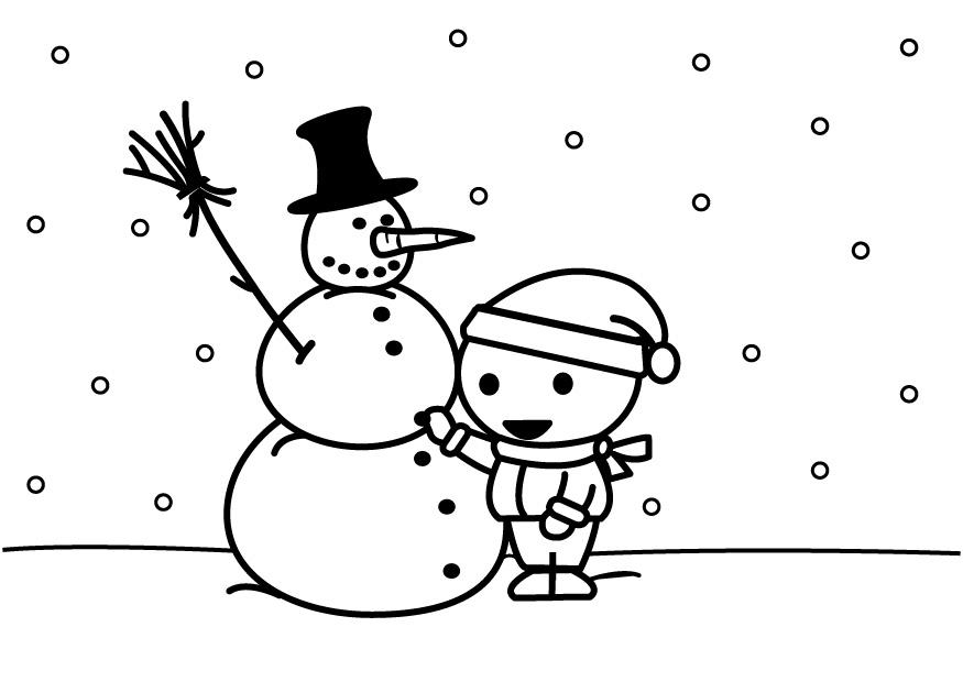 faire un bonhomme de neige Coloriage faire un bonhomme de neige