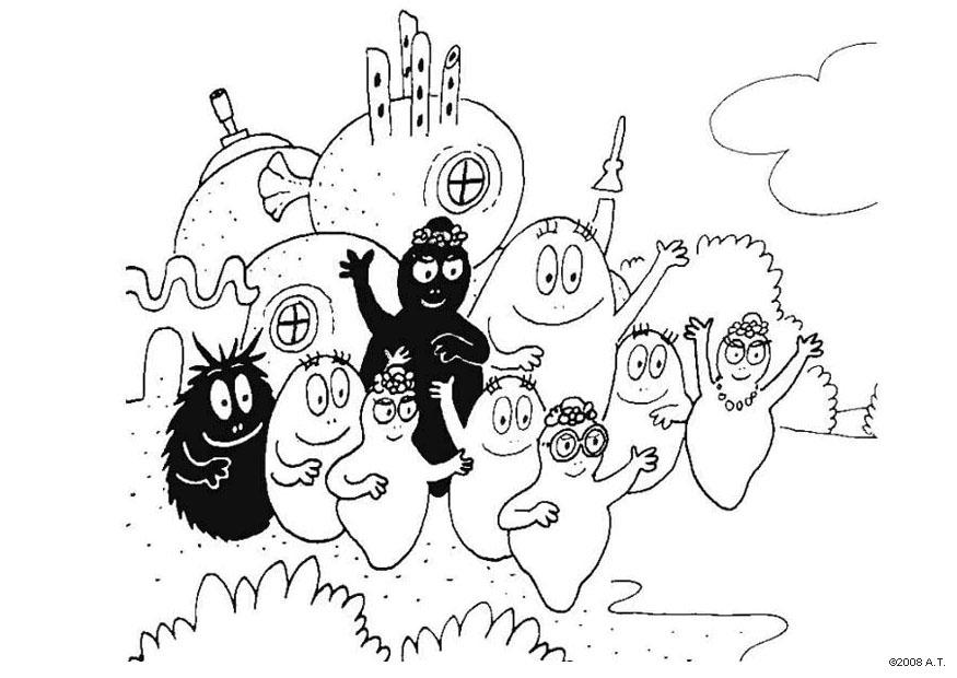 famille barbapapa Coloriage famille barbapapa