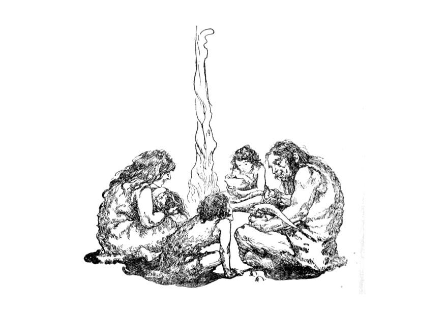famille dans la prA©histoire Coloriage famille dans la prA©histoire