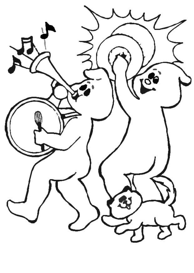fanfare de fantA´mes Coloriage fanfare de fantA´mes