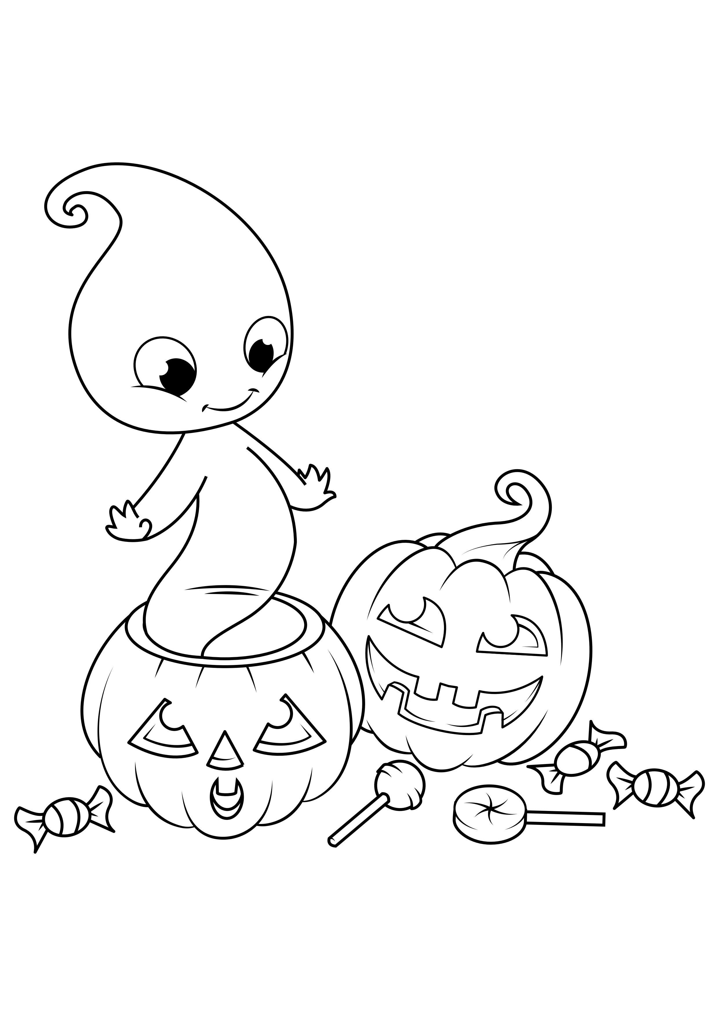 fantA´me d'halloween Coloriage fantA´me d'halloween