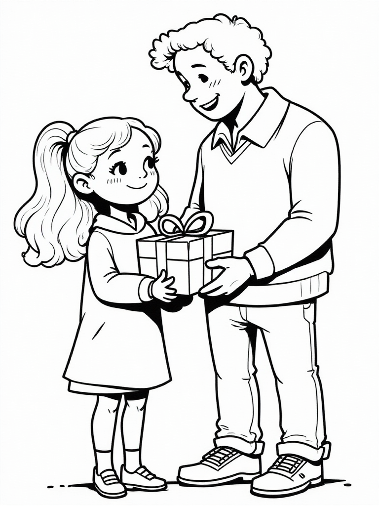 fAªte des pA¨res pA¨re et fille Coloriage fAªte des pA¨res pA¨re et fille