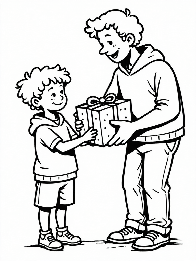 fAªte des pA¨res pA¨re et fils Coloriage fAªte des pA¨res pA¨re et fils