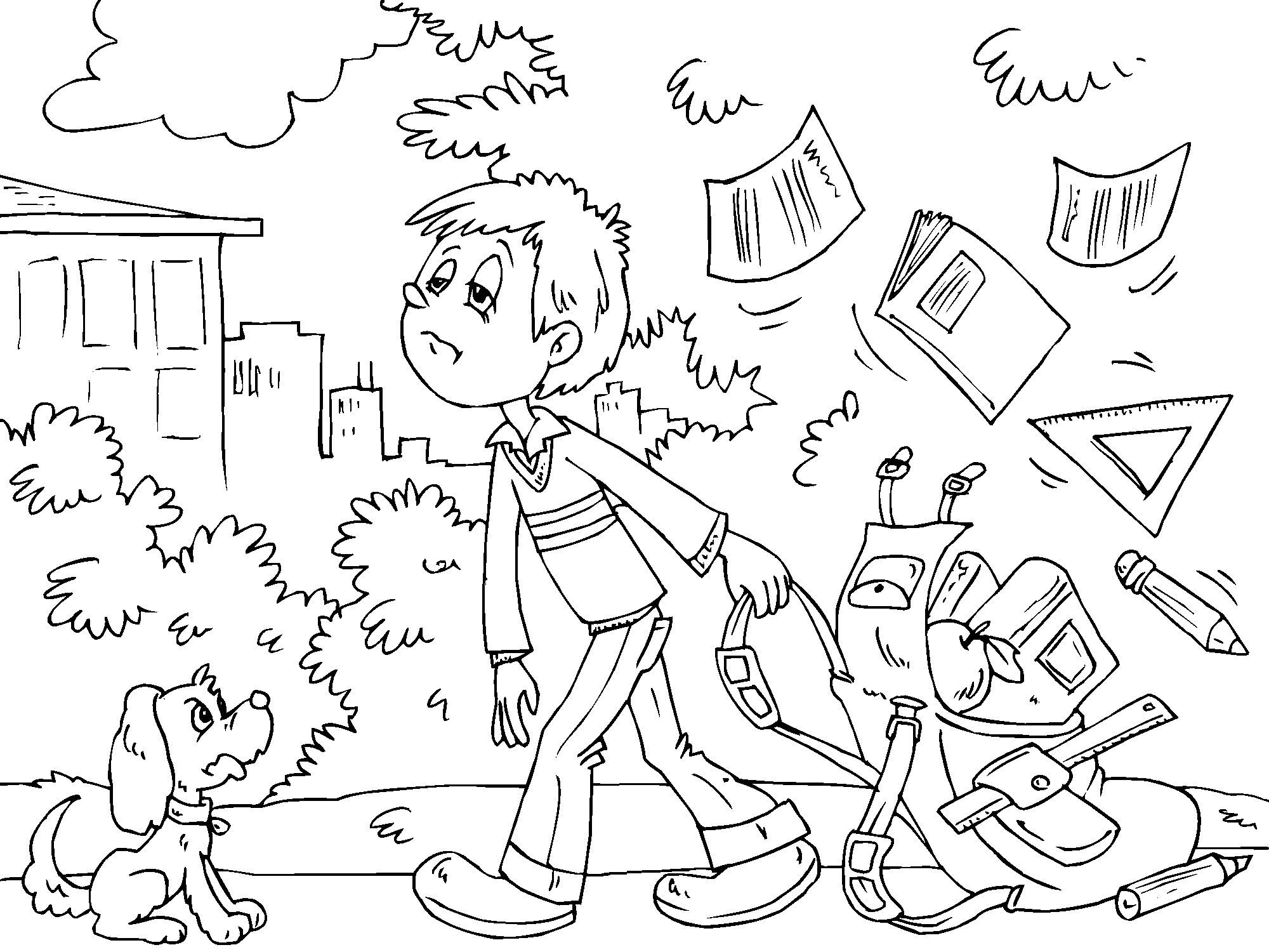 fatigue scolaire Coloriage fatigue scolaire