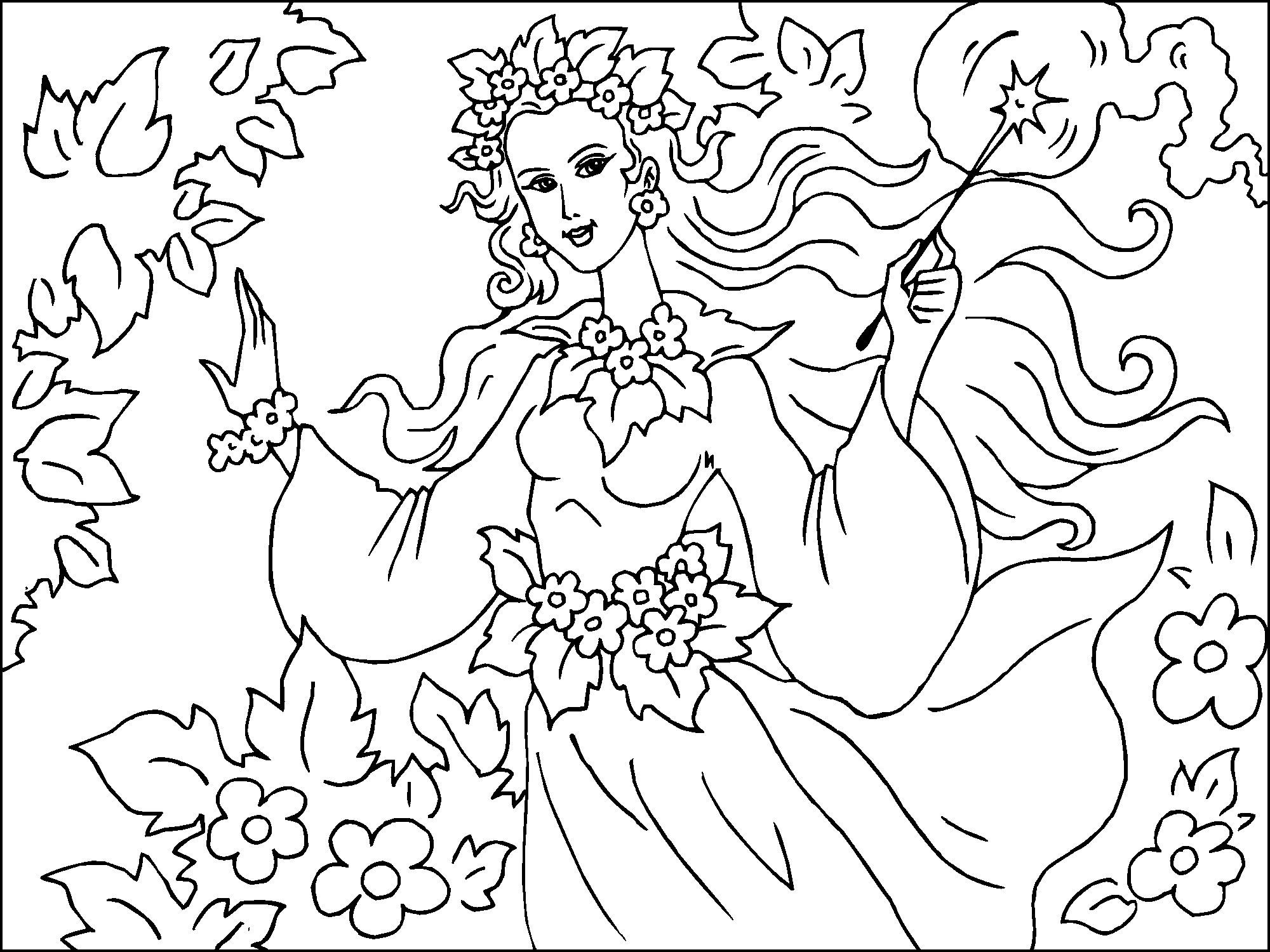 fA©e des bois Coloriage fA©e des bois