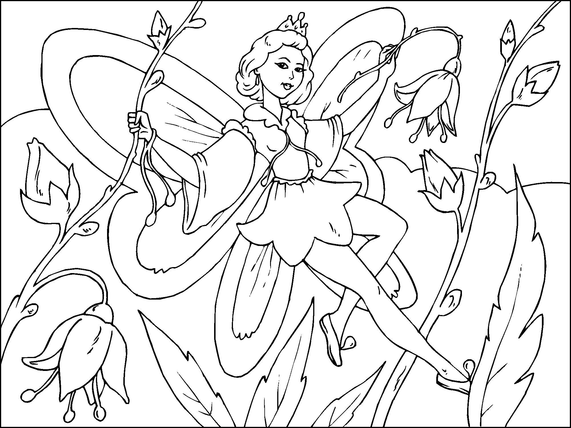 Coloriage fA©e des fleurs