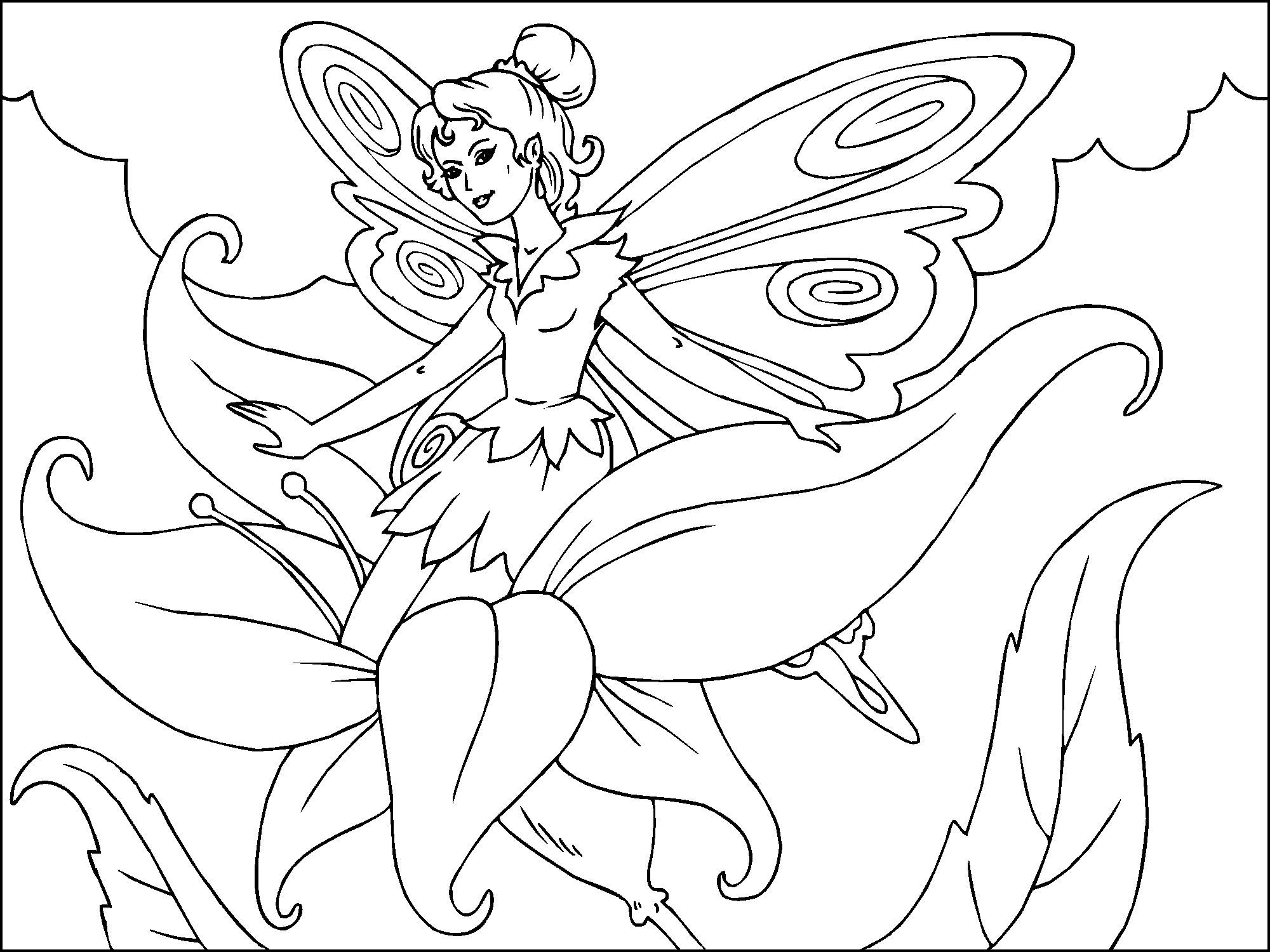fA©es des fleurs Coloriage fA©es des fleurs