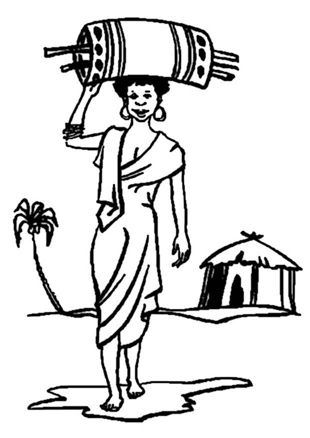 femme afriaine Coloriage femme afriaine