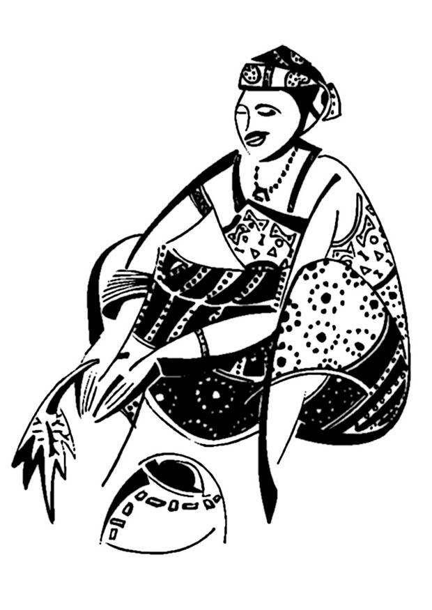 femme africaine Coloriage femme africaine