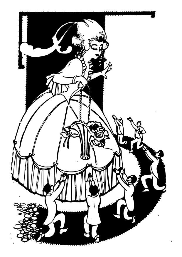 femme avec admirateurs Coloriage femme avec admirateurs