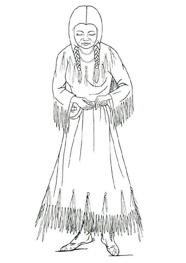 femme nimiipu Coloriage femme nimiipu