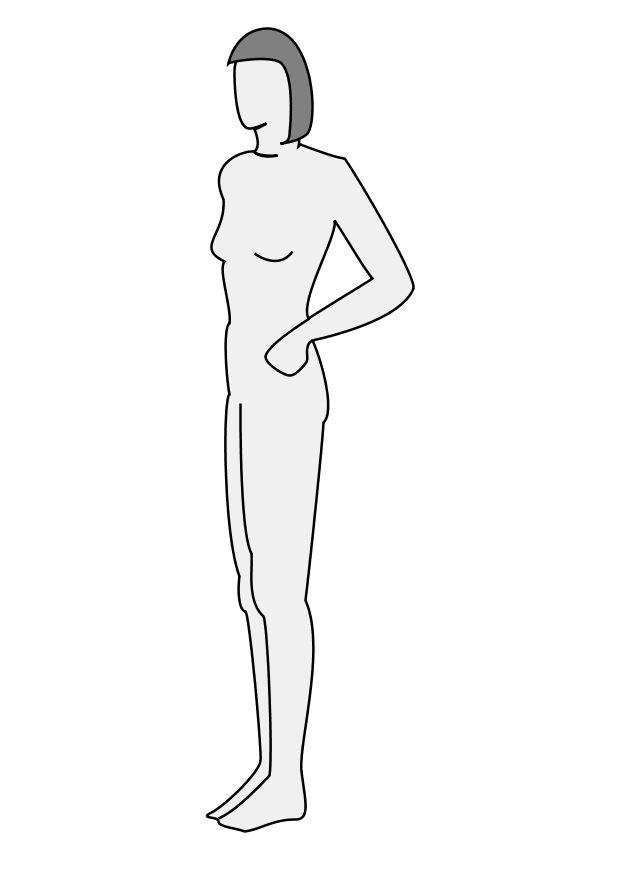 femme vue latA©rale Coloriage femme vue latA©rale