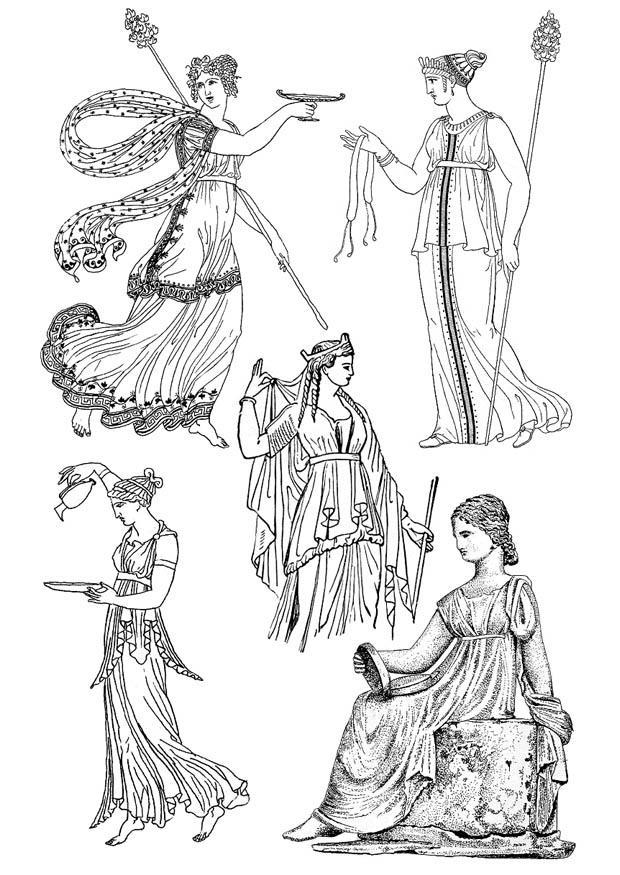 femmes grecques Coloriage femmes grecques