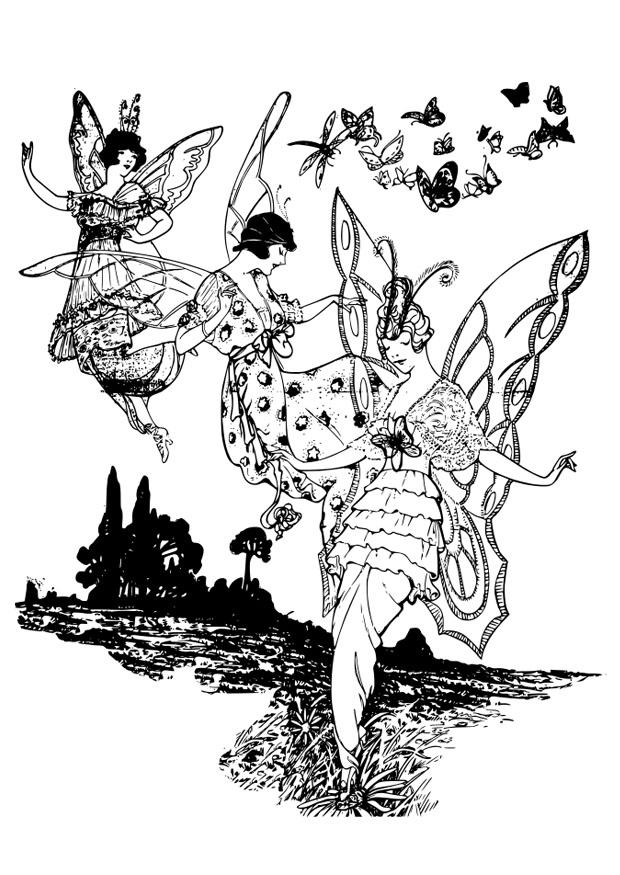 femmes papillon Coloriage femmes papillon