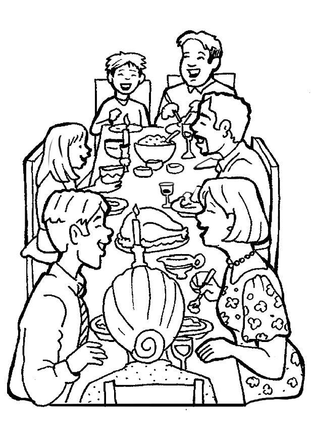 fAªte de famille Coloriage fAªte de famille