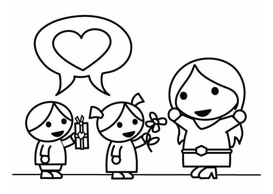 fAªte des mA¨res avec enfants Coloriage fAªte des mA¨res avec enfants