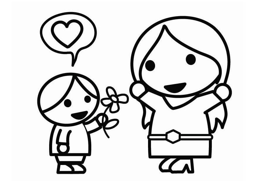 fAªte des mA¨res avec fils Coloriage fAªte des mA¨res avec fils