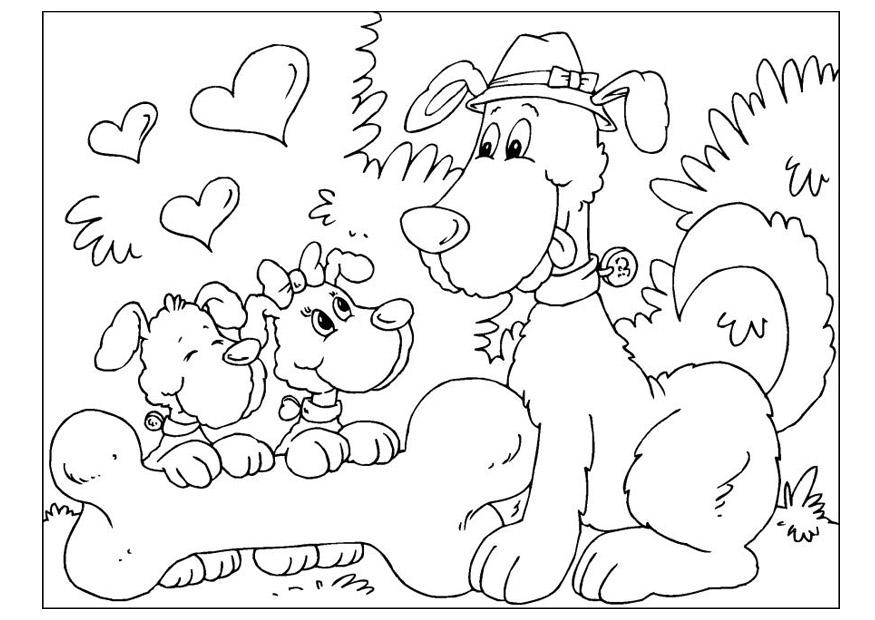 fAªte des pA¨res - chiens Coloriage fAªte des pA¨res - chiens