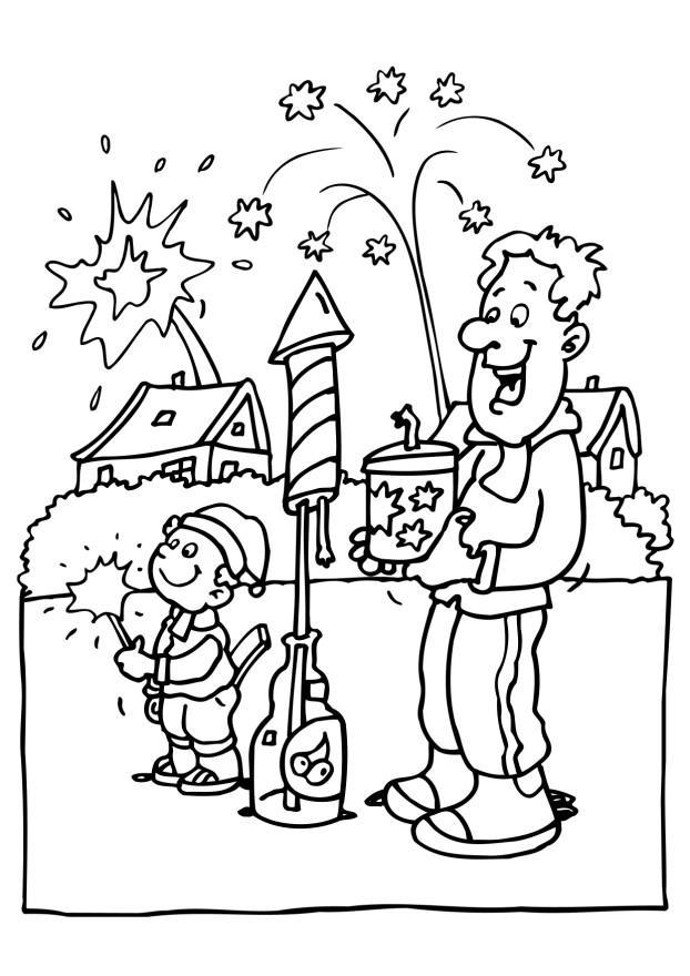 Coloriage feu dartifice