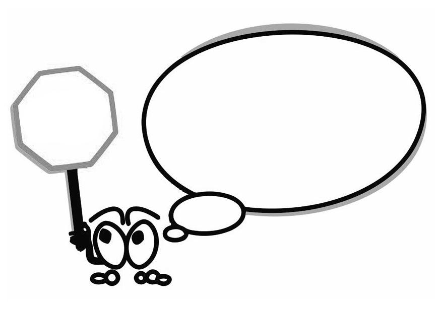 figurine avec bulle et stop Coloriage figurine avec bulle et stop