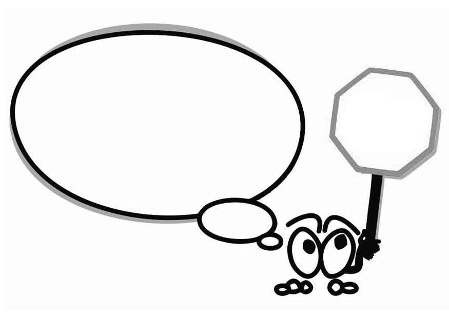 figurine avec bulle et stop Coloriage figurine avec bulle et stop