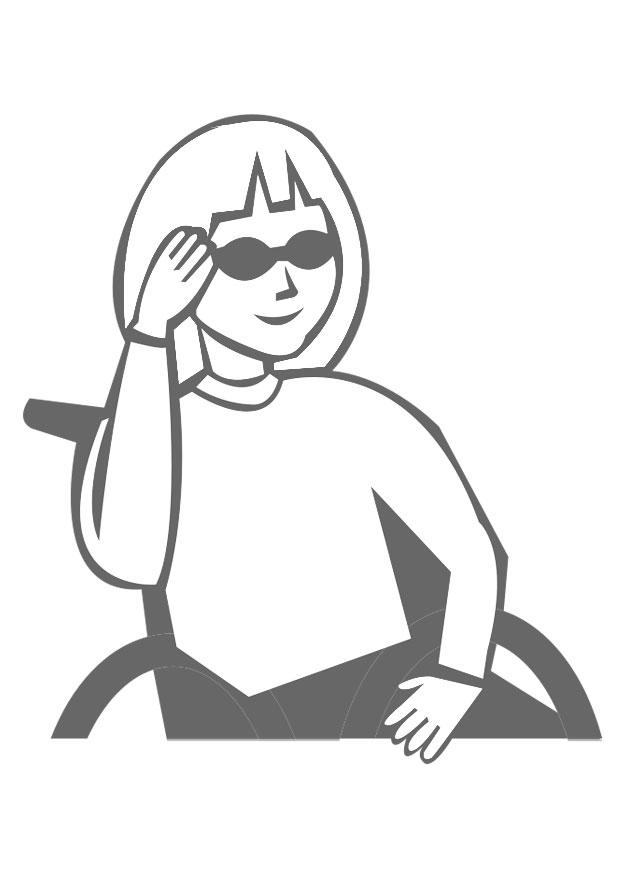 fille en fauteuil roulant Coloriage fille en fauteuil roulant