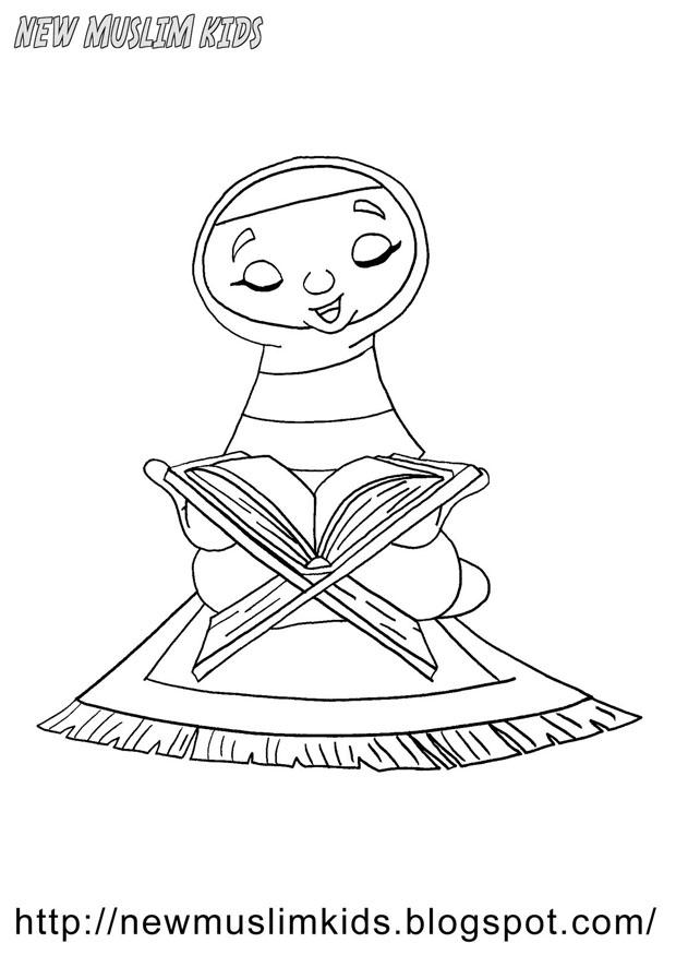fille musulmane Coloriage fille musulmane