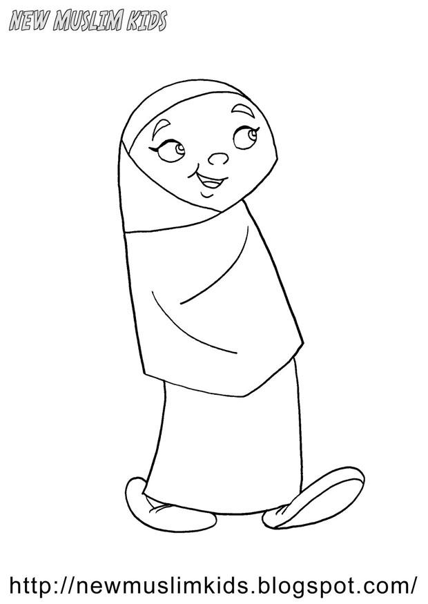 fille musulmane Coloriage fille musulmane