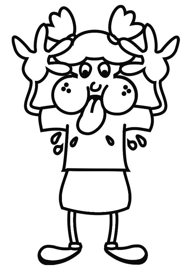 fille taquine Coloriage fille taquine