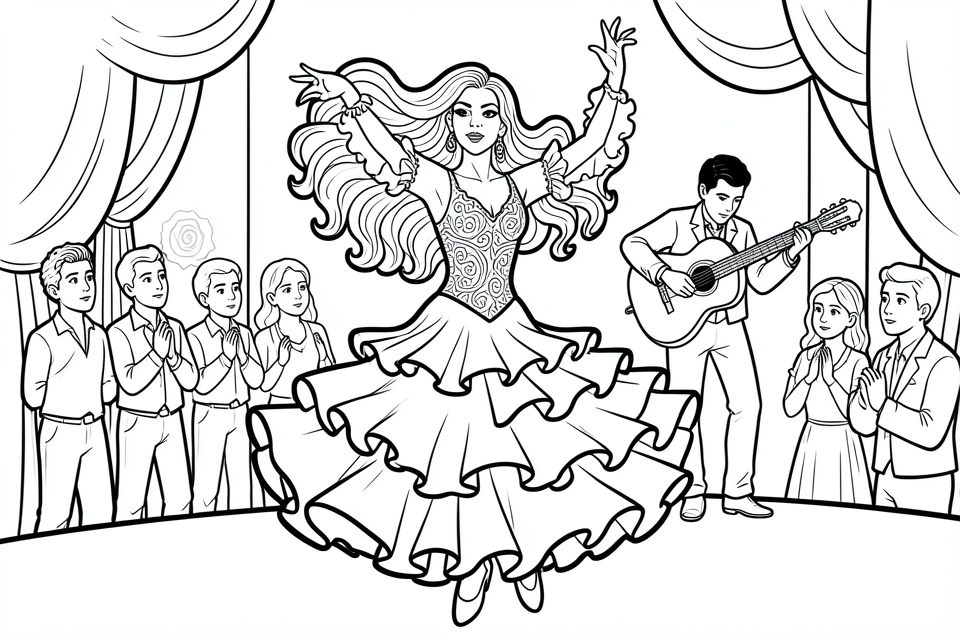 flamenco Coloriage flamenco