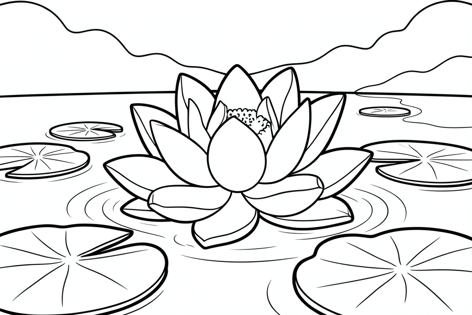Coloriage fleur de lotus